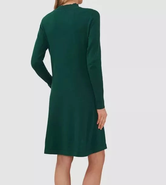 CeCe Mock Neck Long Sleeve Sweater Bow Tie Neck Dress