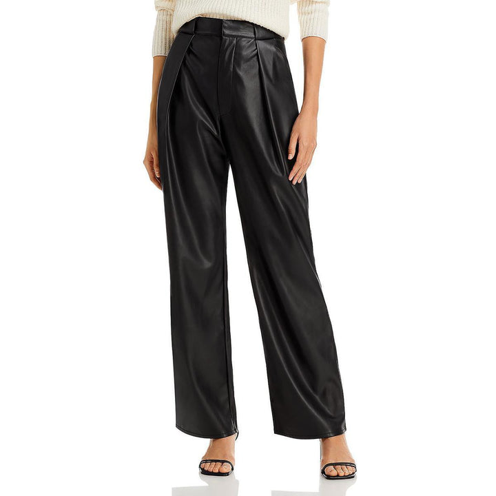 MOTHER Tunnel Vision Faux Leather Straight-Leg Pants