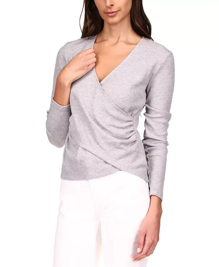 MICHAEL MICHAEL KORS Waffle Knit Wrap Front Top