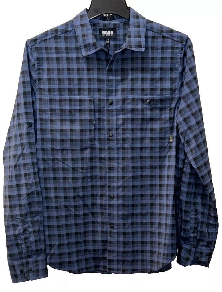 BASS OUTDOOR MEN's Compass Stretch Plaid Button-Down Tech Shirt