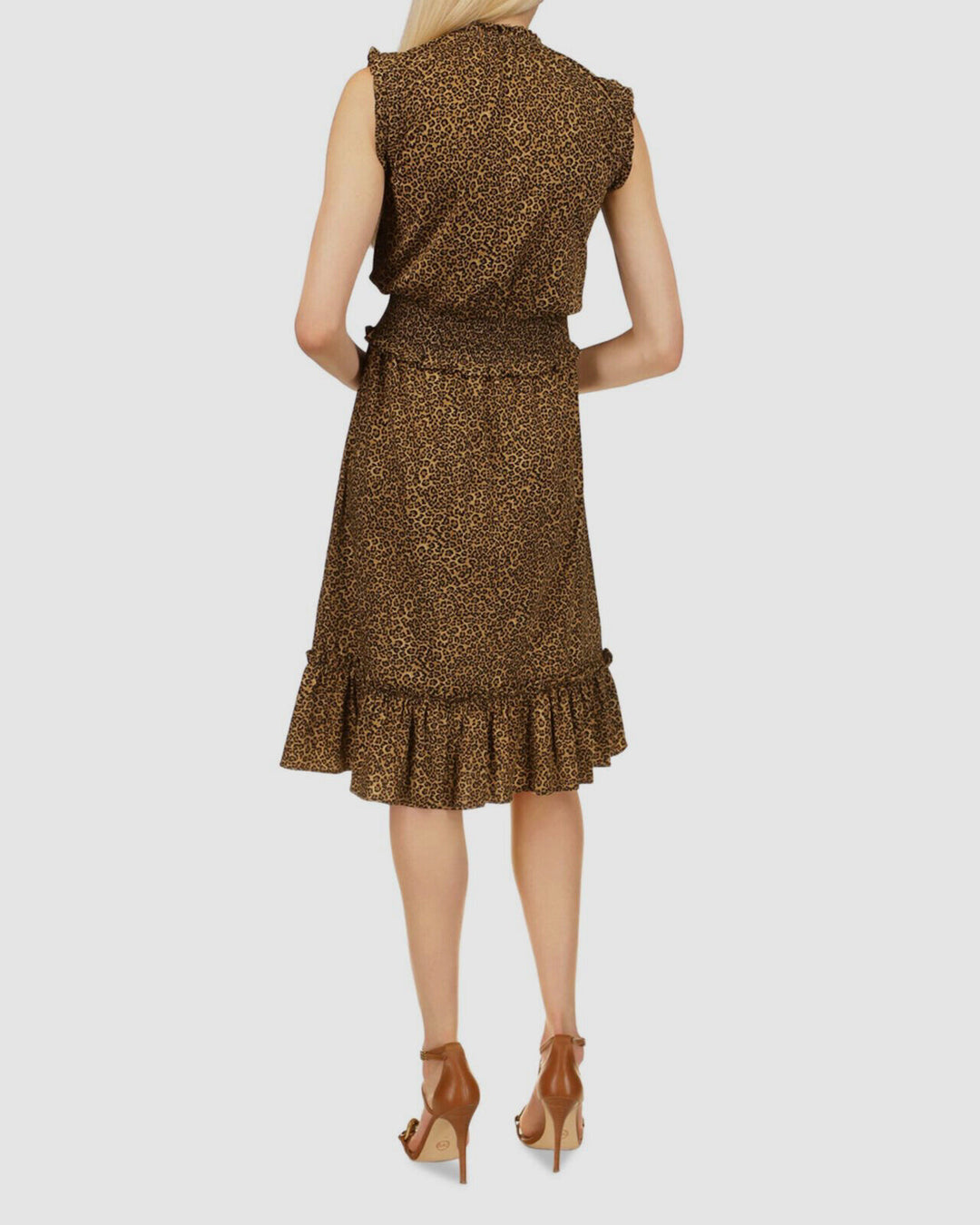 MICHAEL Michael Kors Smocked Waist Cheetah Print Dress