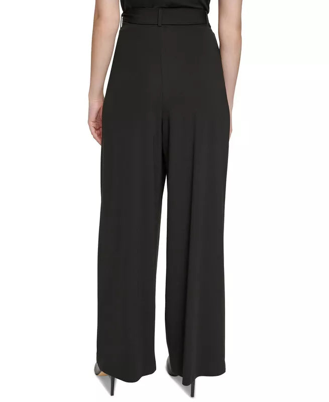 Calvin Klein Belted Pleated-Front Pants