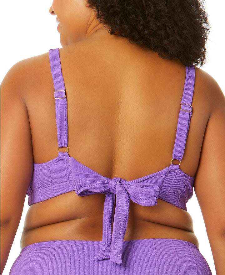 Salt + Cove Trendy Plus Size Popcorn Ribbed Bralette Bikini Top