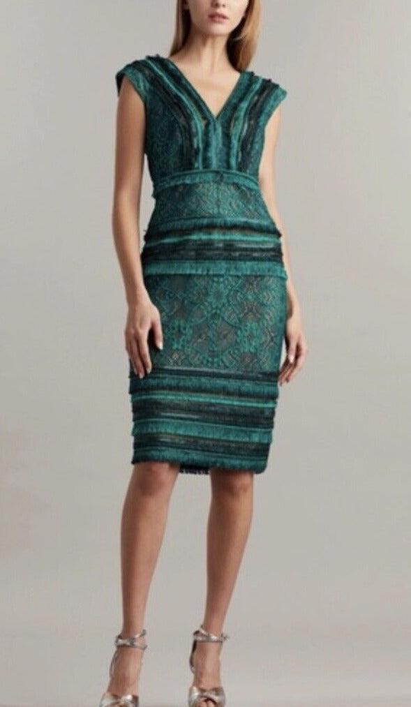 Tadashi Shoji Sleeveless Fringe Dress