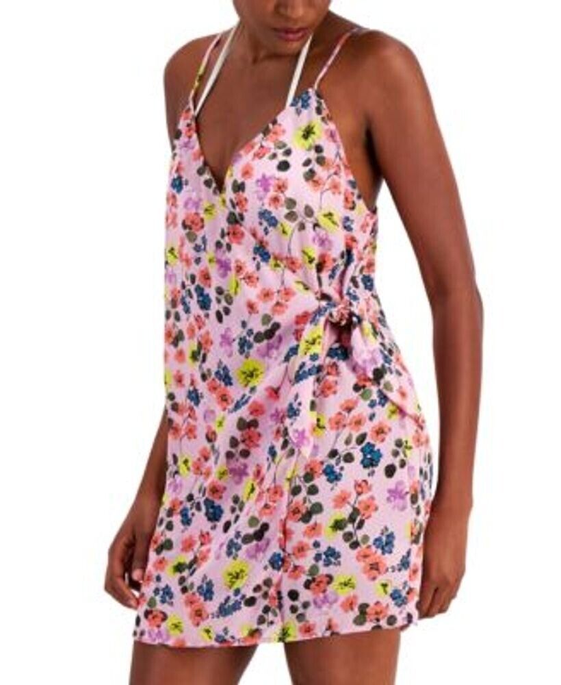 Miken Juniors' Tie-Front Faux-Wrap Cover-Up Dress
