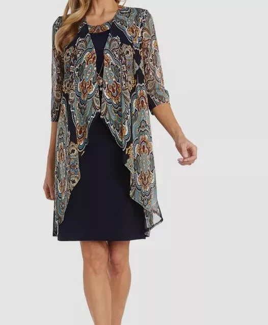 R & M Richards Women's 2-Pc. Set Paisley-Print Jacket & Dress