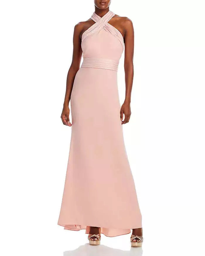 Eliza J Bow Back Halter Gown