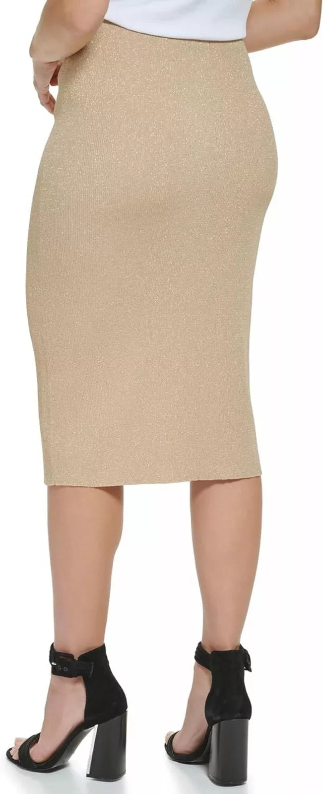 Calvin Klein Metallic Sweater Skirt