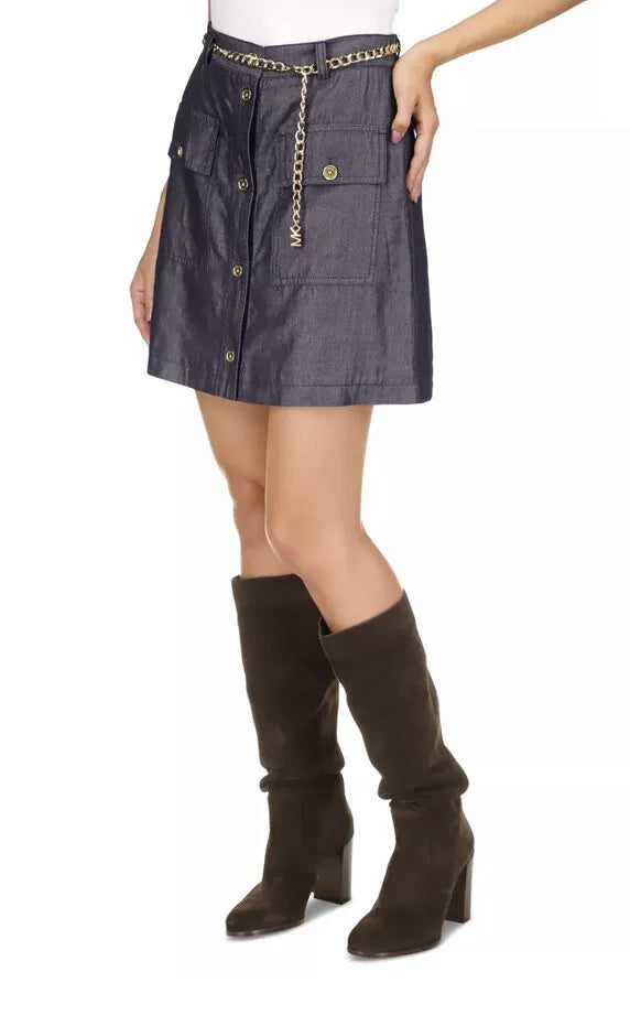 MICHAEL MICHAEL KORS Pocket-Front Chain-Belt Skirt
