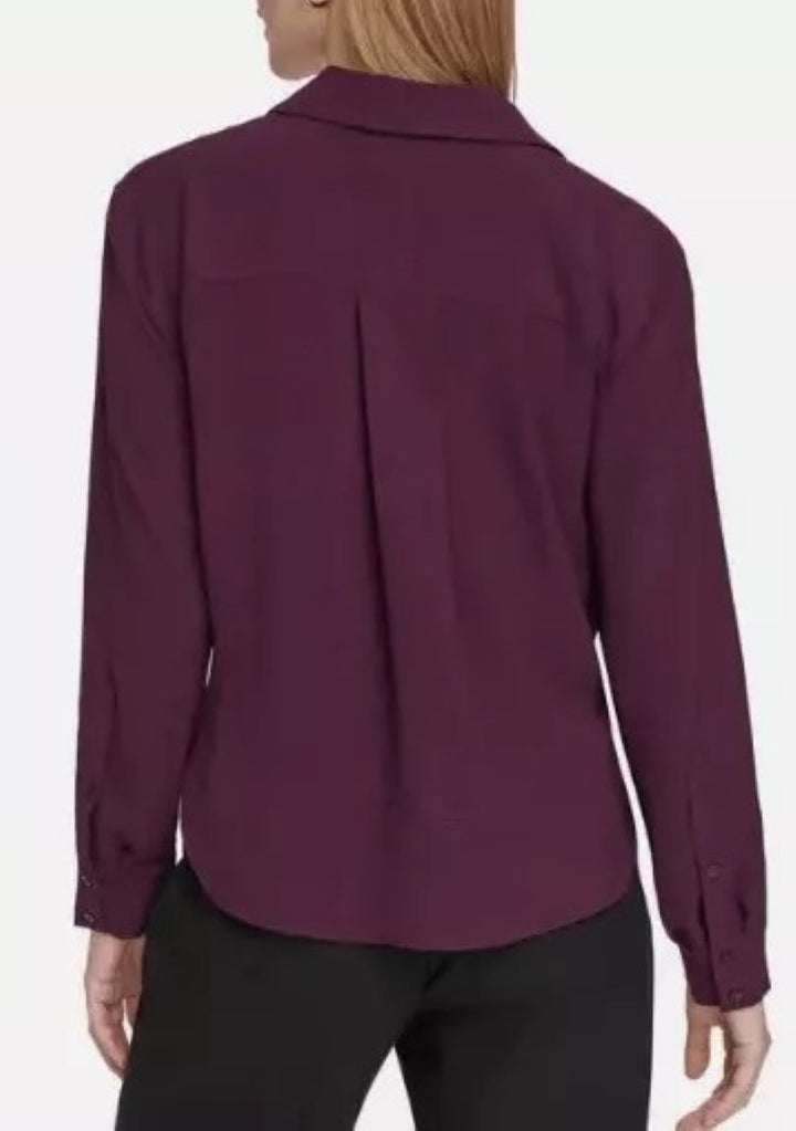 Calvin Klein Wrap-Style Long-Sleeve Top