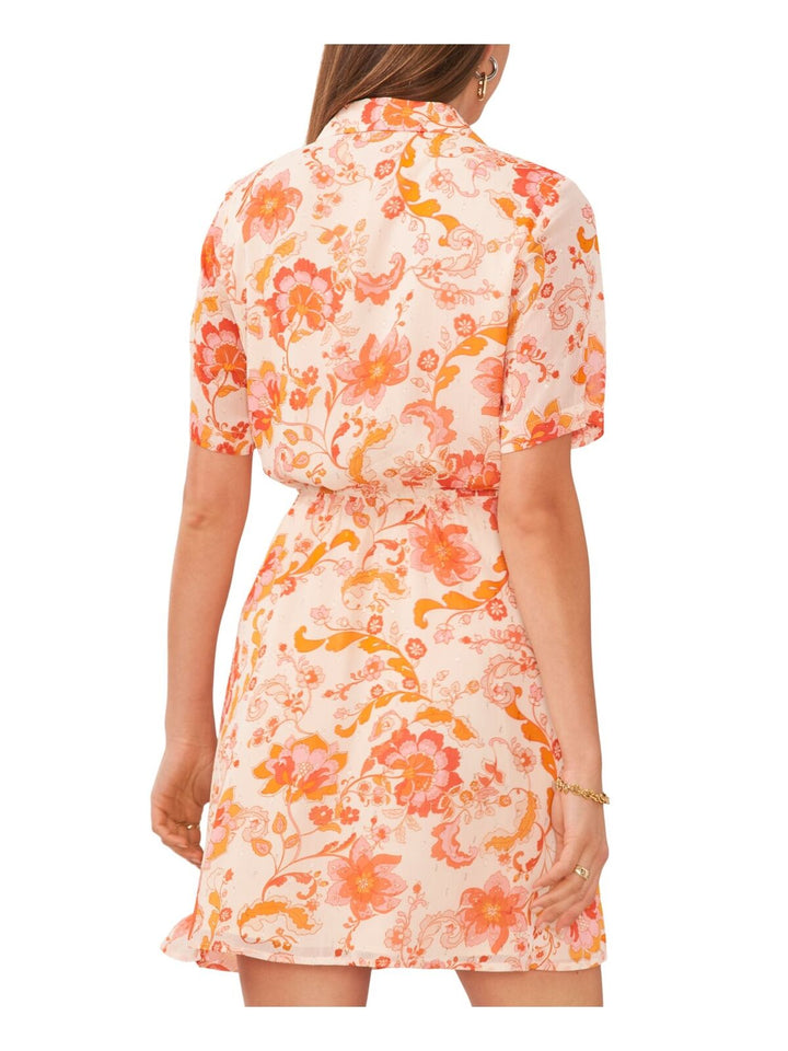 Vince Camuto Printed Spread-Collar Wrap Dress