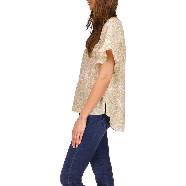 MICHAEL Michael Kors Paisley-Print Ruffled-Sleeve Top