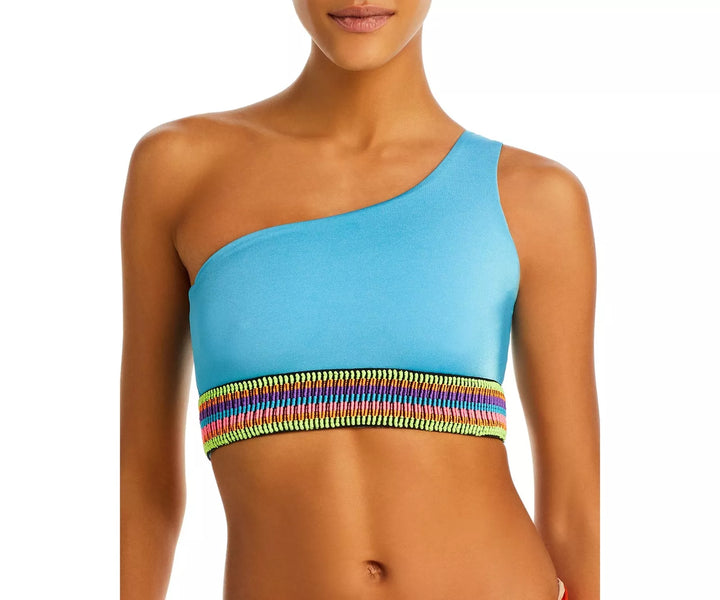 Peixoto Zoni One Shoulder Contrast Trim Bikini Top