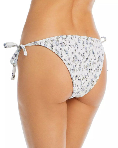 AQUA Swim Floral Print Tie Side Smocked Bikini Bottom
