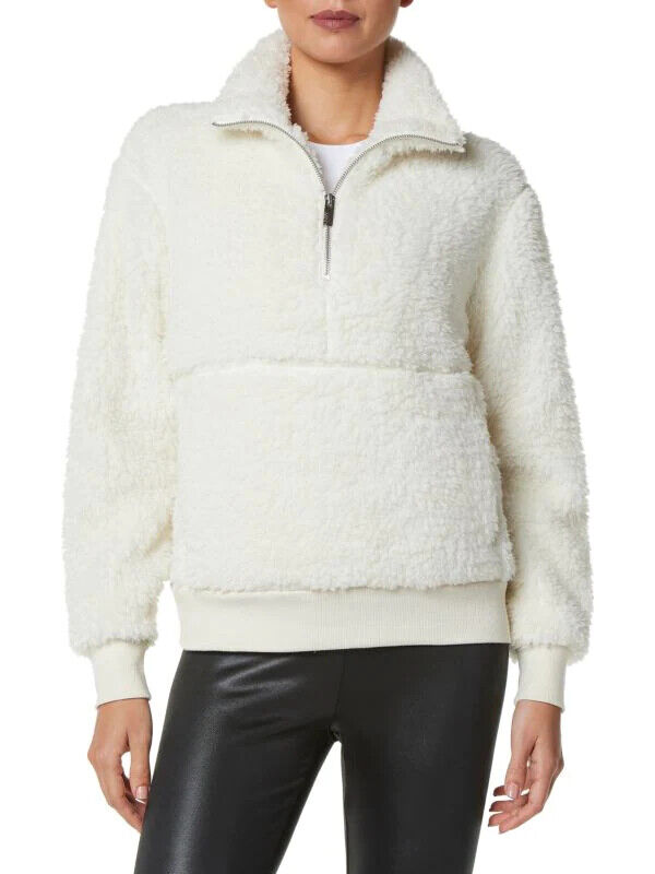 Marc New York Quarter Zip Faux Sherpa Pullover