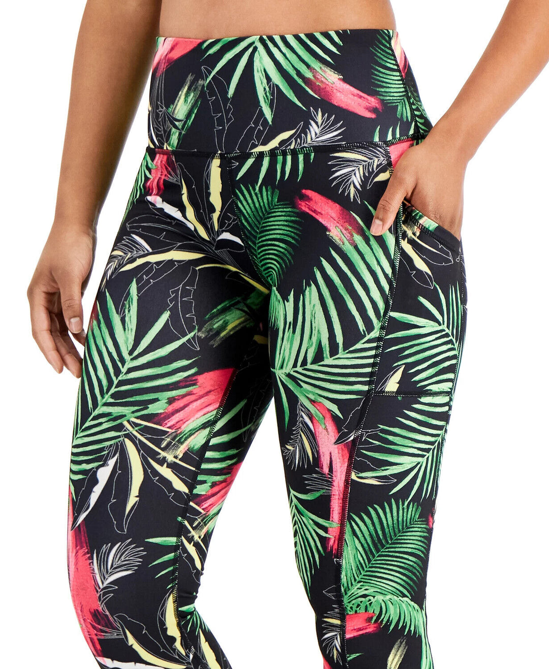 Ideology Palm-Print Cropped Leggings