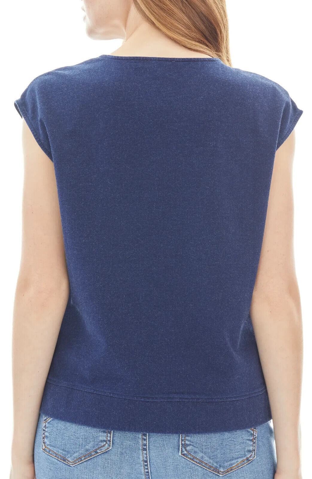 Jones New York Cap Sleeve Cotton Blend Knit Top
