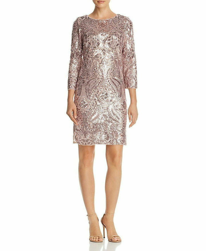 Aqua Sequined Shift Dress