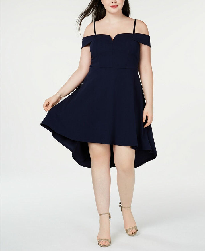 City Studios Trendy Plus Size High-Low Dress