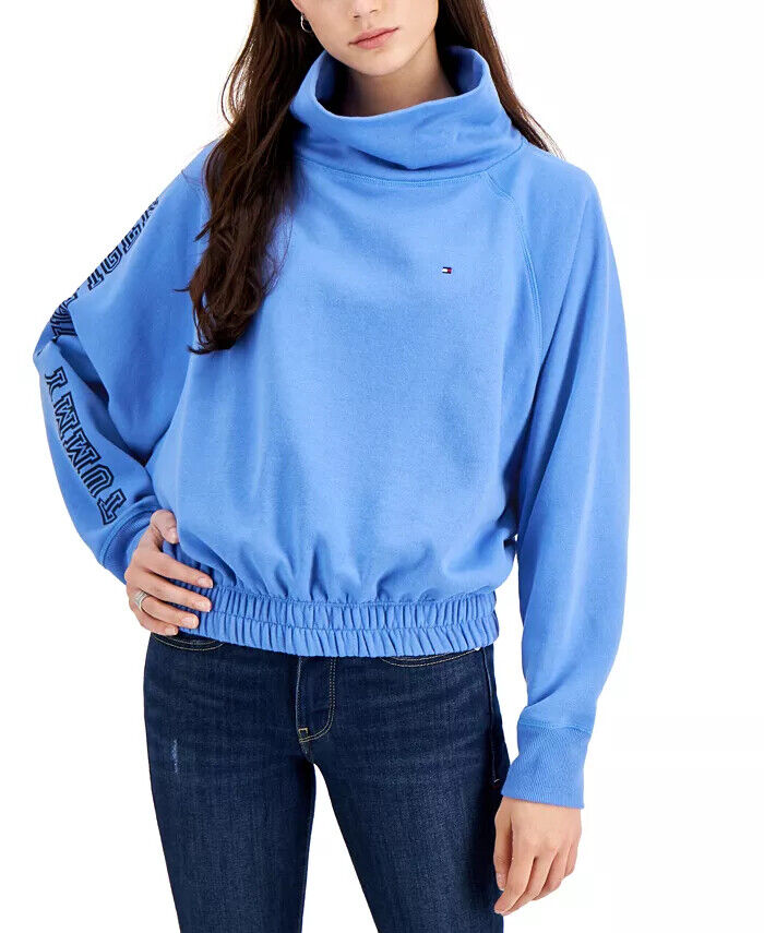 Tommy Hilfiger Mock-Neck Fitted-Waist Sweatshirt