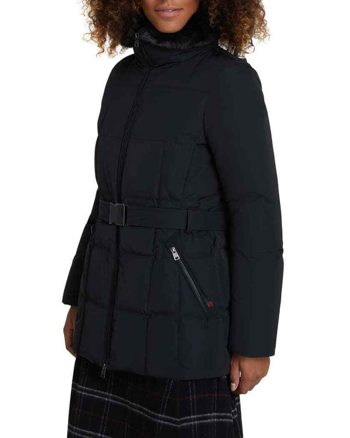 Woolrich Blizzard Faux Fur Collar Belted Coat