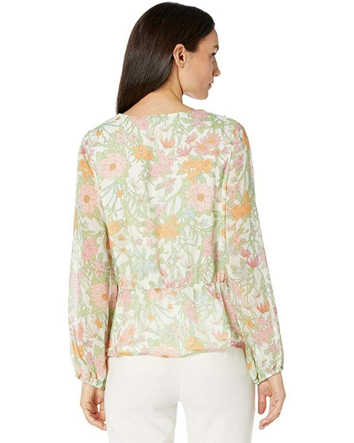 Vince Camuto Long Sleeve Ruffled Garden Wrap Blouse