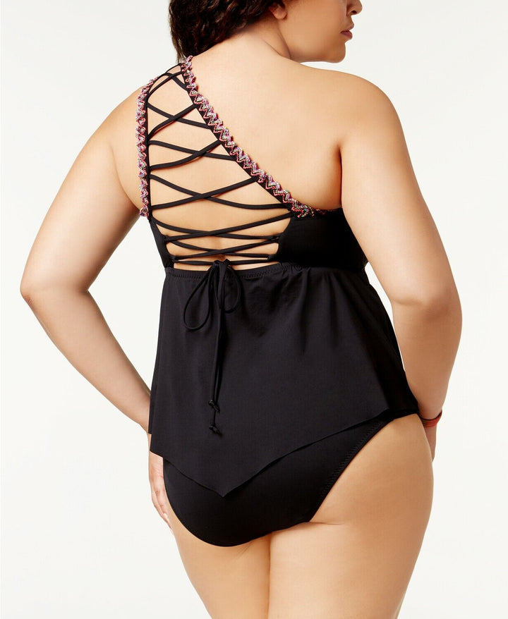 Becca ETC Plus Size One-Shoulder Tankini Top