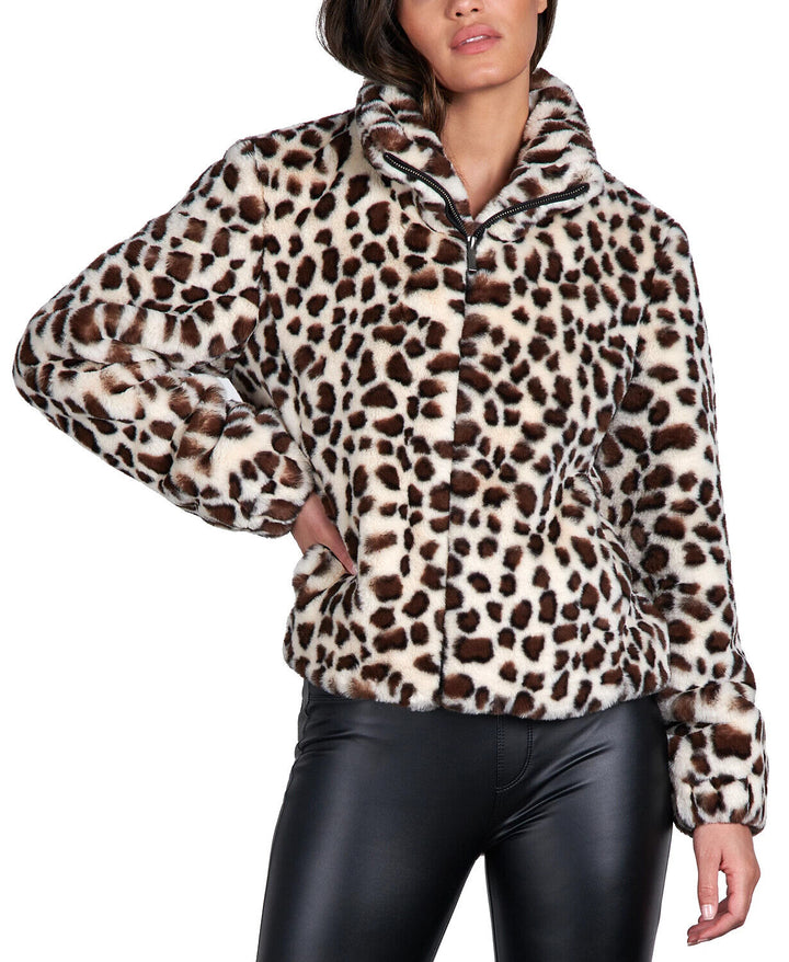 Sanctuary Animal-Print Faux-Fur Jacket