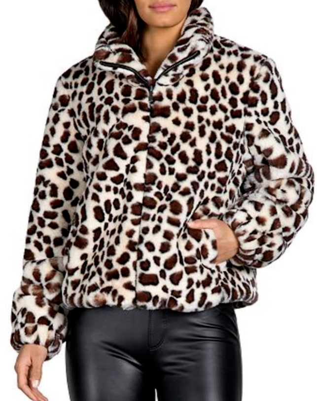 Sanctuary Animal-Print Faux-Fur Jacket