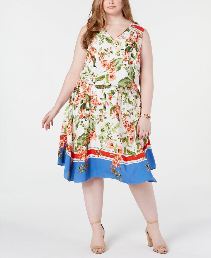 Tommy Hilfiger Plus Size Printed Sleeveless Dress