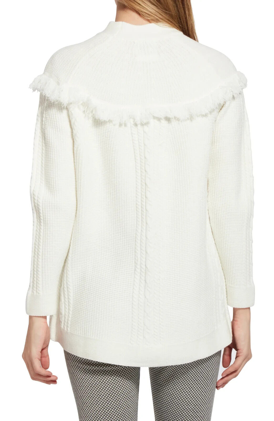 LYSSÉ Getaway Fringe Funnel Neck Sweater