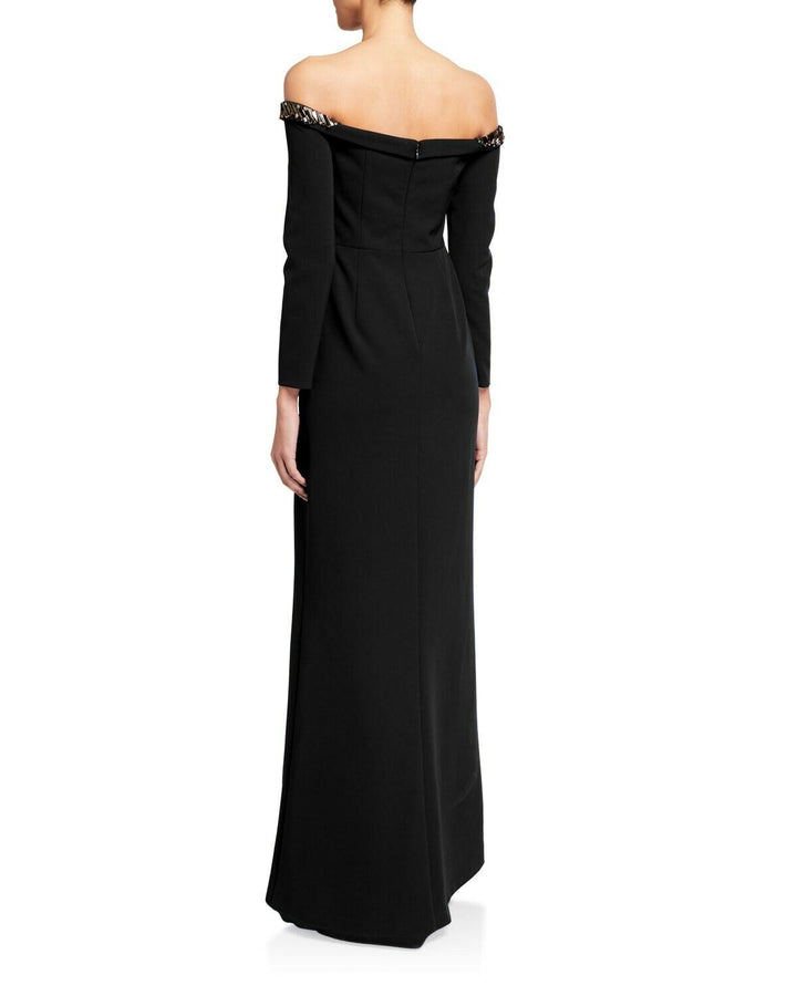 Aidan Mattox Embellished Off-the-Shoulder Gown