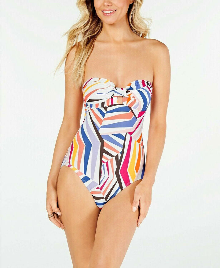 kate spade new york Geobrella Molded Strapless Swimsuit