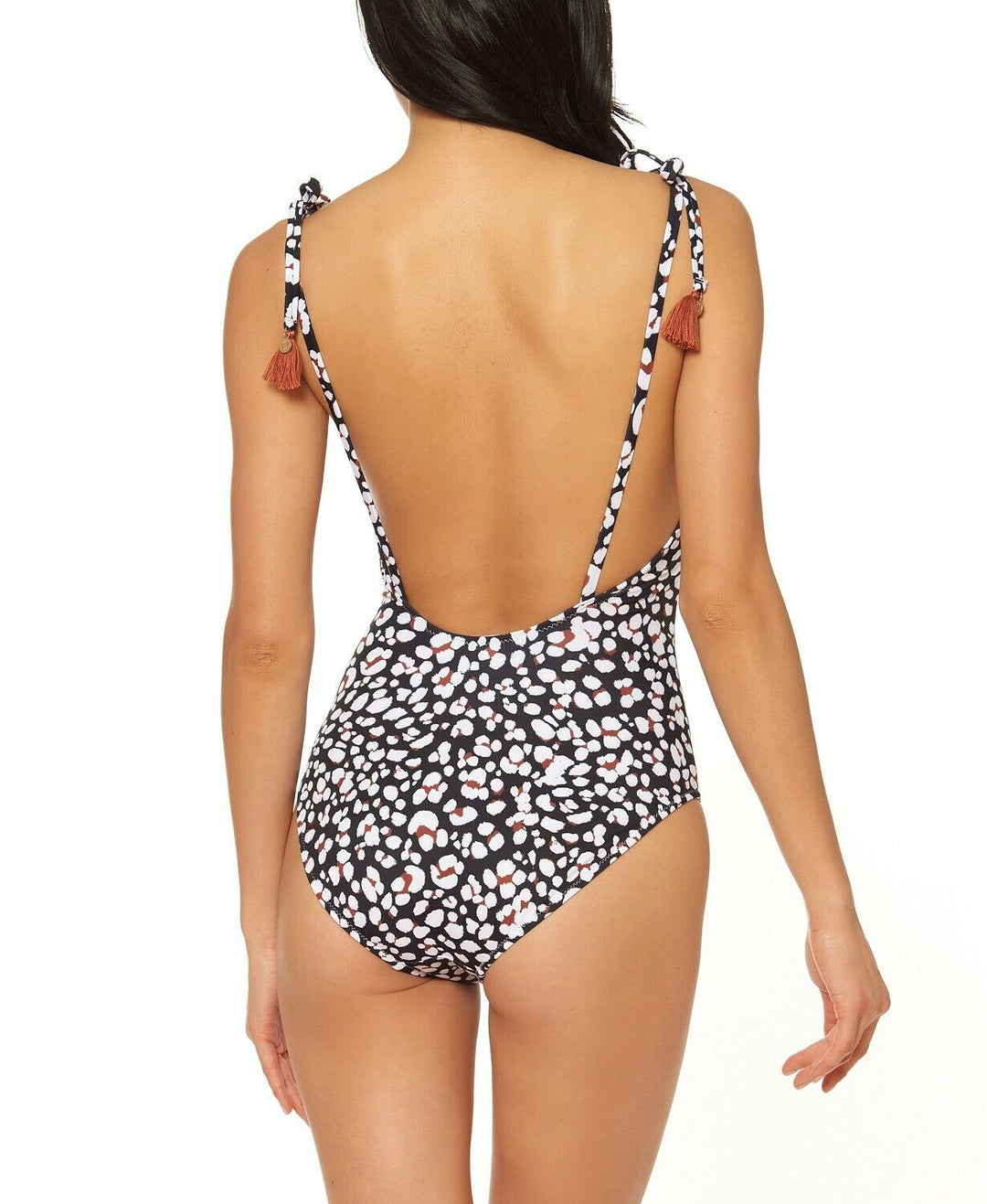 Jessica Simpson Printed Tassel Tie One-Pc. Swimsuit