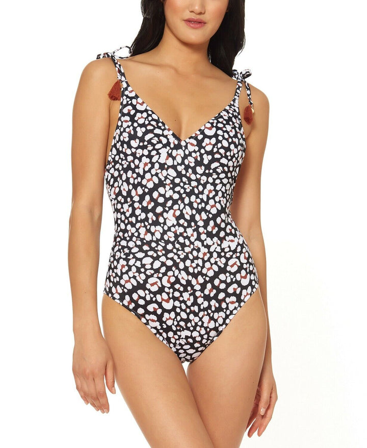 Jessica Simpson Printed Tassel Tie One-Pc. Swimsuit