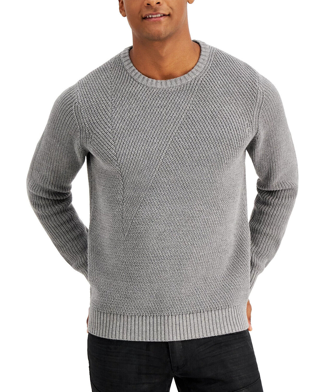 INC International Concepts Men's Crewneck Letter Sweater