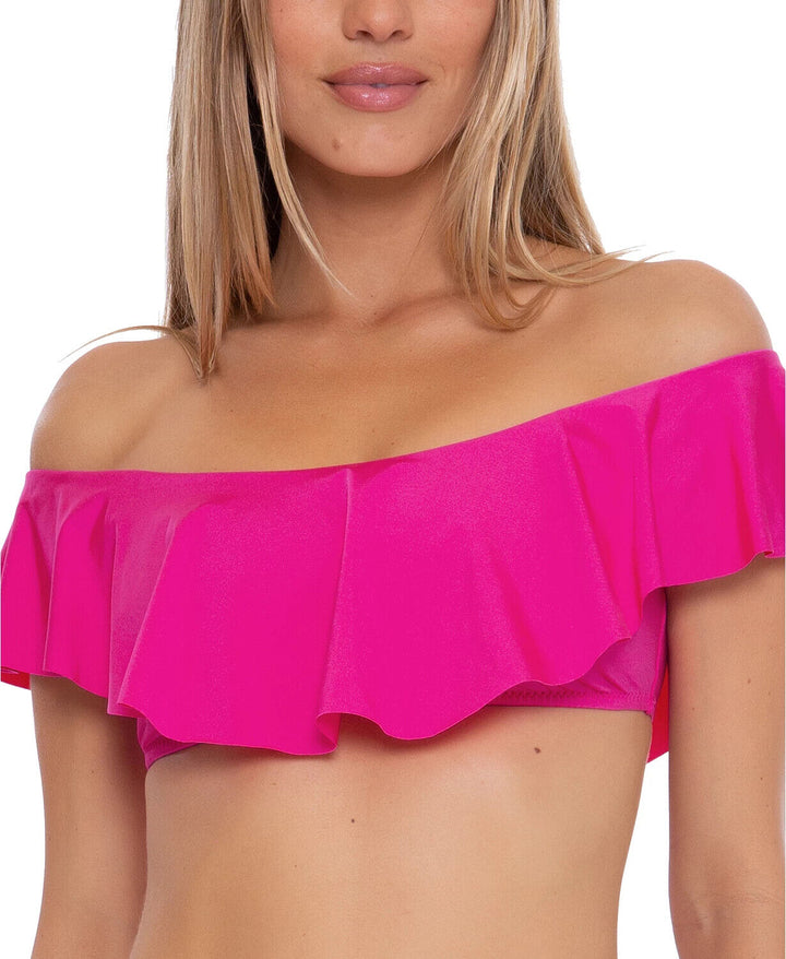 Trina Turk Off-The-Shoulder Ruffle Bikini Top