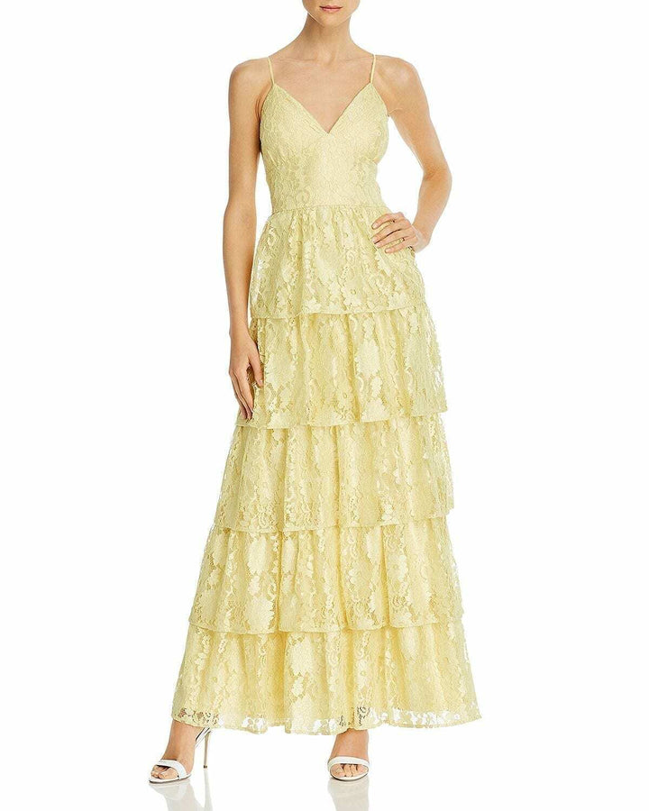 Laundry by Shelli Segal Tiered Lace Gown