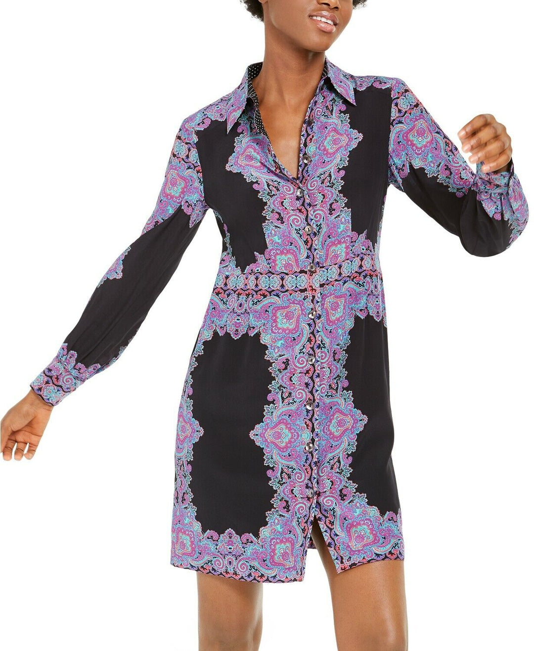 Nanette Lepore Silk Paisley-Print Shirtdress