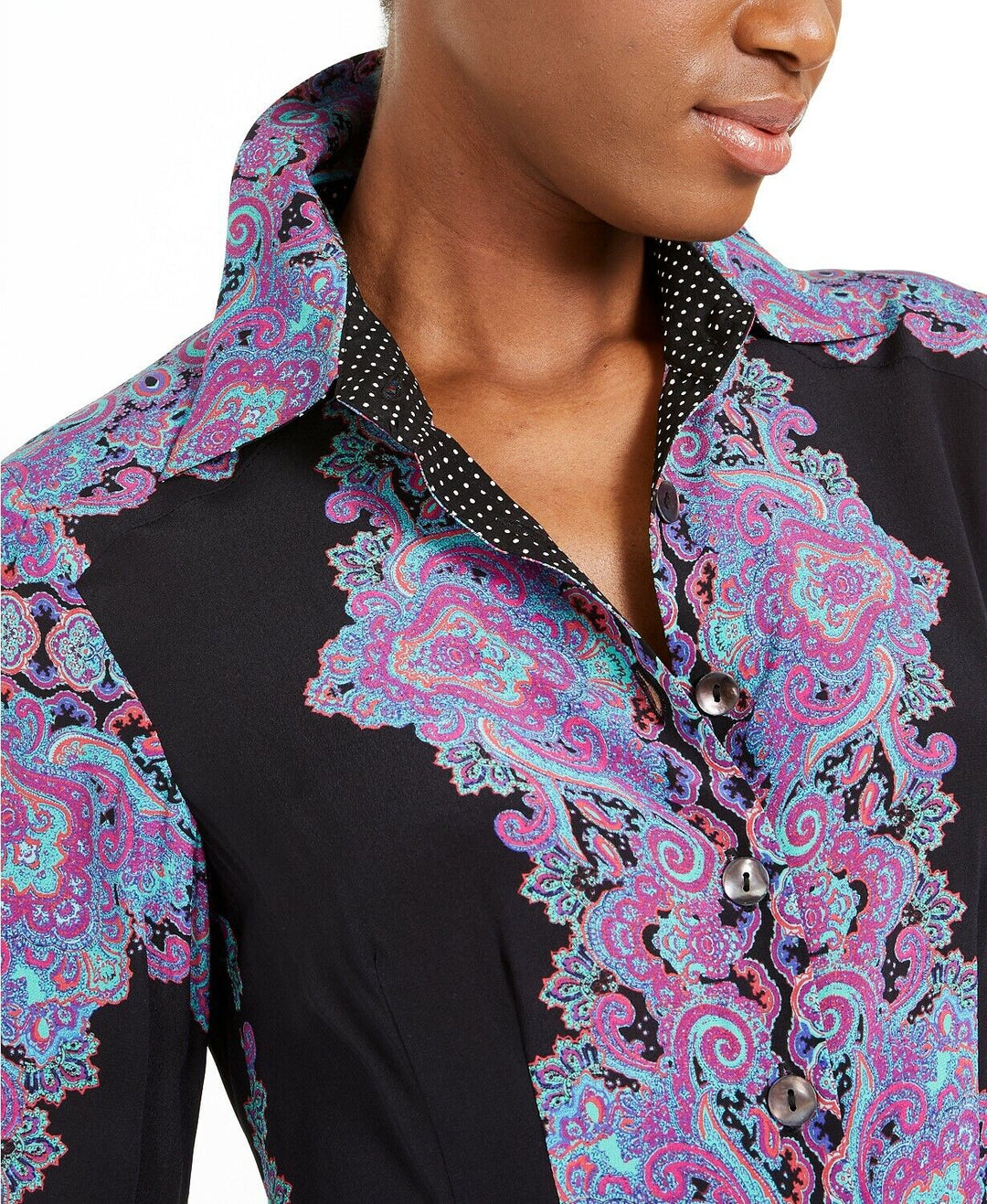 Nanette Lepore Silk Paisley-Print Shirtdress