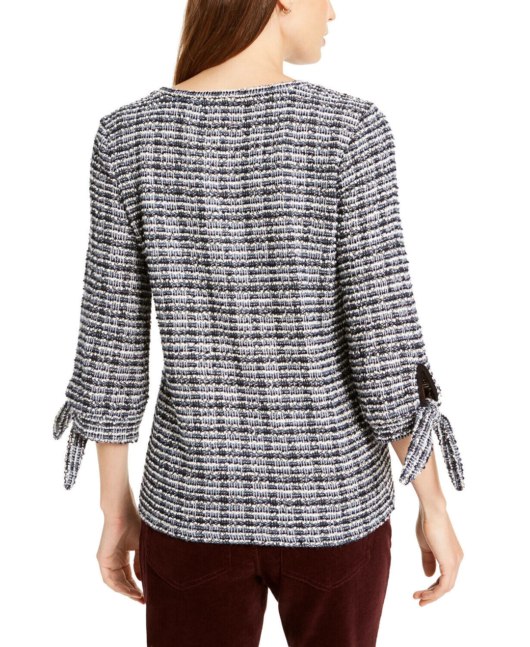 Vince Camuto Printed Tie-Sleeve Top