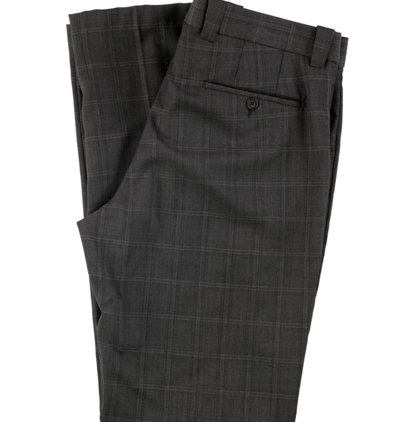 The Men's Store Wool Tonal-Check Classic Fit Pants