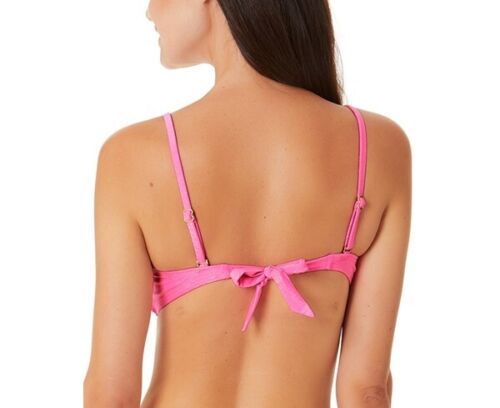 California Waves Juniors' Metallic Shine Bandeau Bikini Top