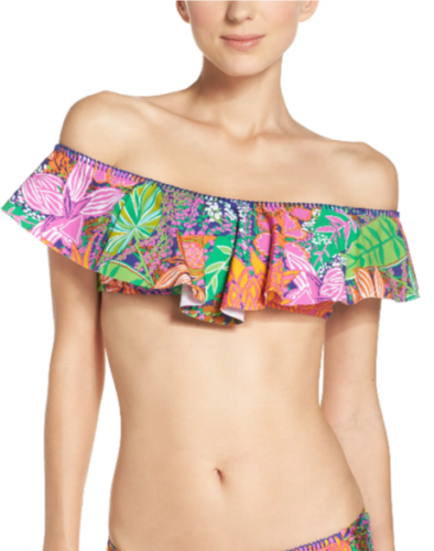 TRINA TURK Tropic Escape Off the Shoulder Bikini Top