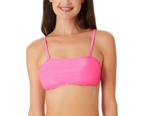 California Waves Juniors' Metallic Shine Bandeau Bikini Top