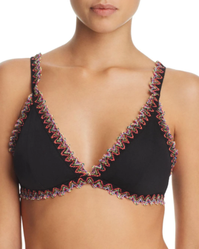 Becca Mardi Gras Embroidered Triangle Bikini Top