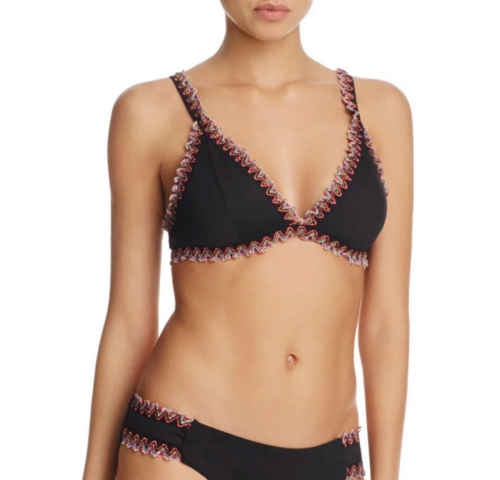 Becca Mardi Gras Embroidered Triangle Bikini Top