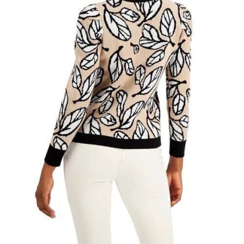 Anne Klein Printed Puff Sleeve Sweater