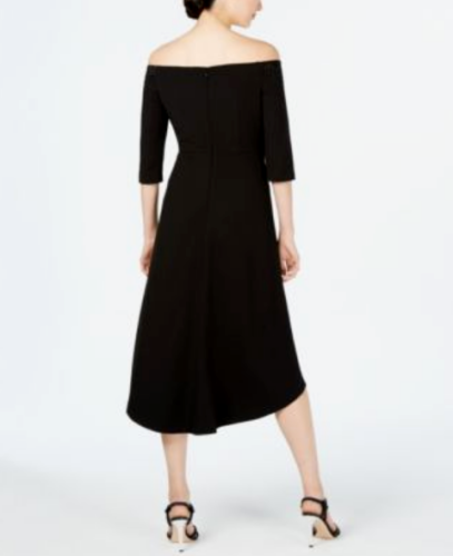 Calvin Klein Off-The-Shoulder High-Low A-Line Dress