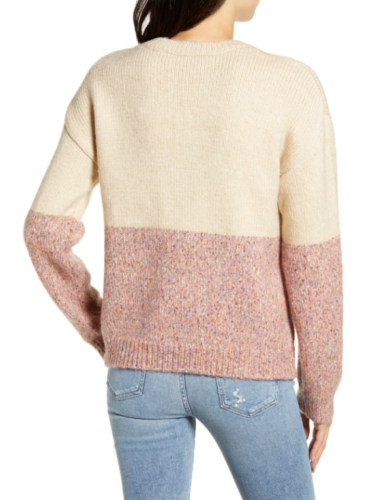 cupcakes and cashmere Carmel Color-Blocked Sweater